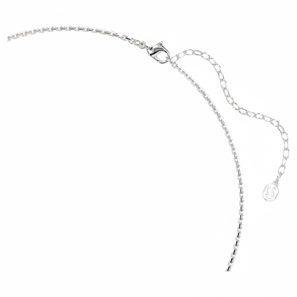 Swarovski Idyllia heart with arrow necklace in white with rhodium plating, featuring intricate crystal detailing.