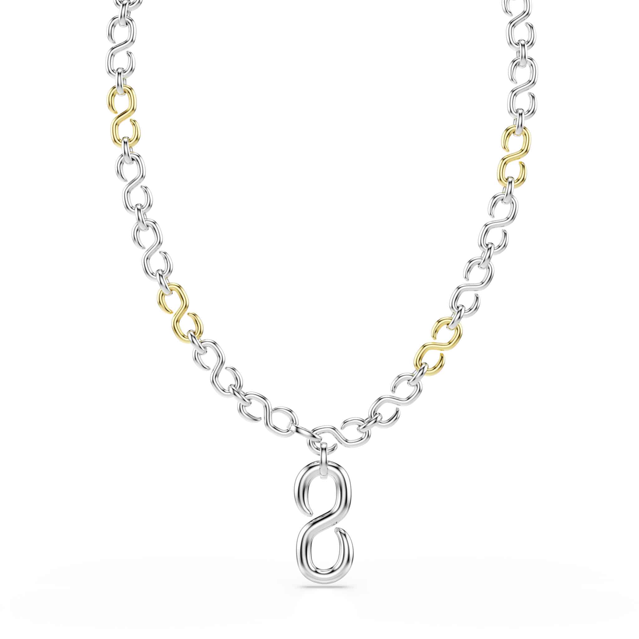 Swarovski Dextera strandage with round cut white crystals and mixed metal finish, showcasing elegant jewelry craftsmanship.