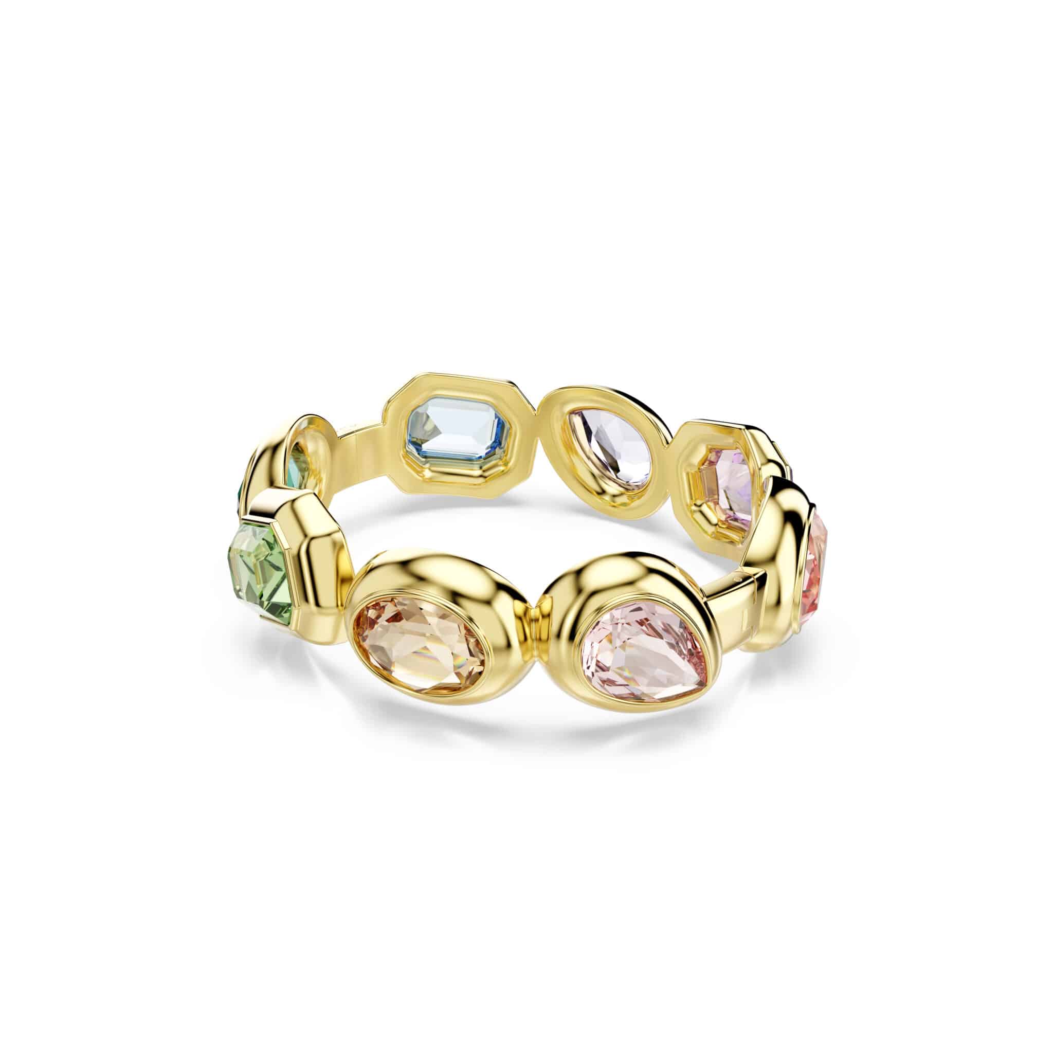 Swarovski Gema cuff bracelet featuring sparkling crystal embellishments and silver-tone metal design.