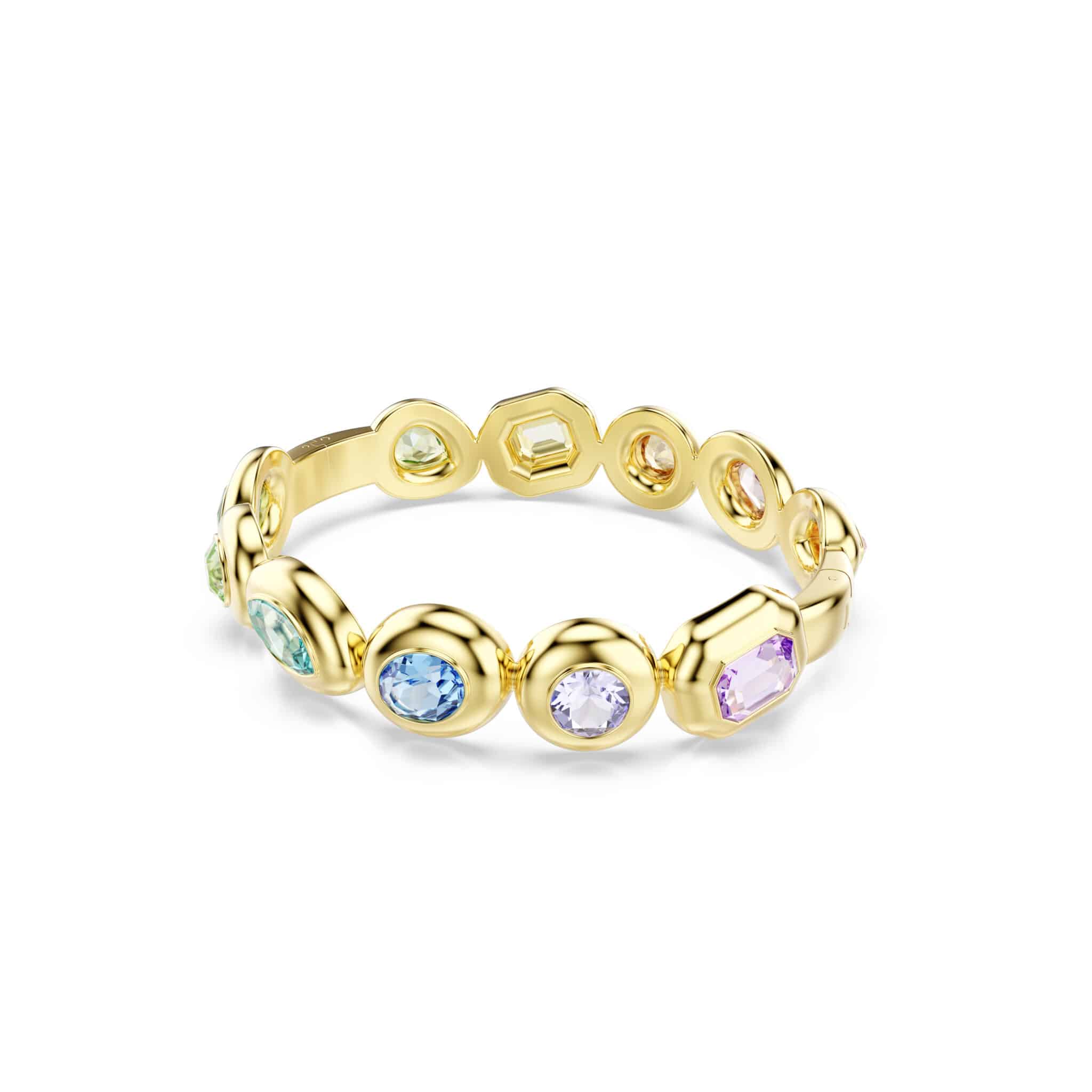 Swarovski Gema Bangle featuring sparkling crystal accents and elegant silver-tone design, stylish jewelry accessory.