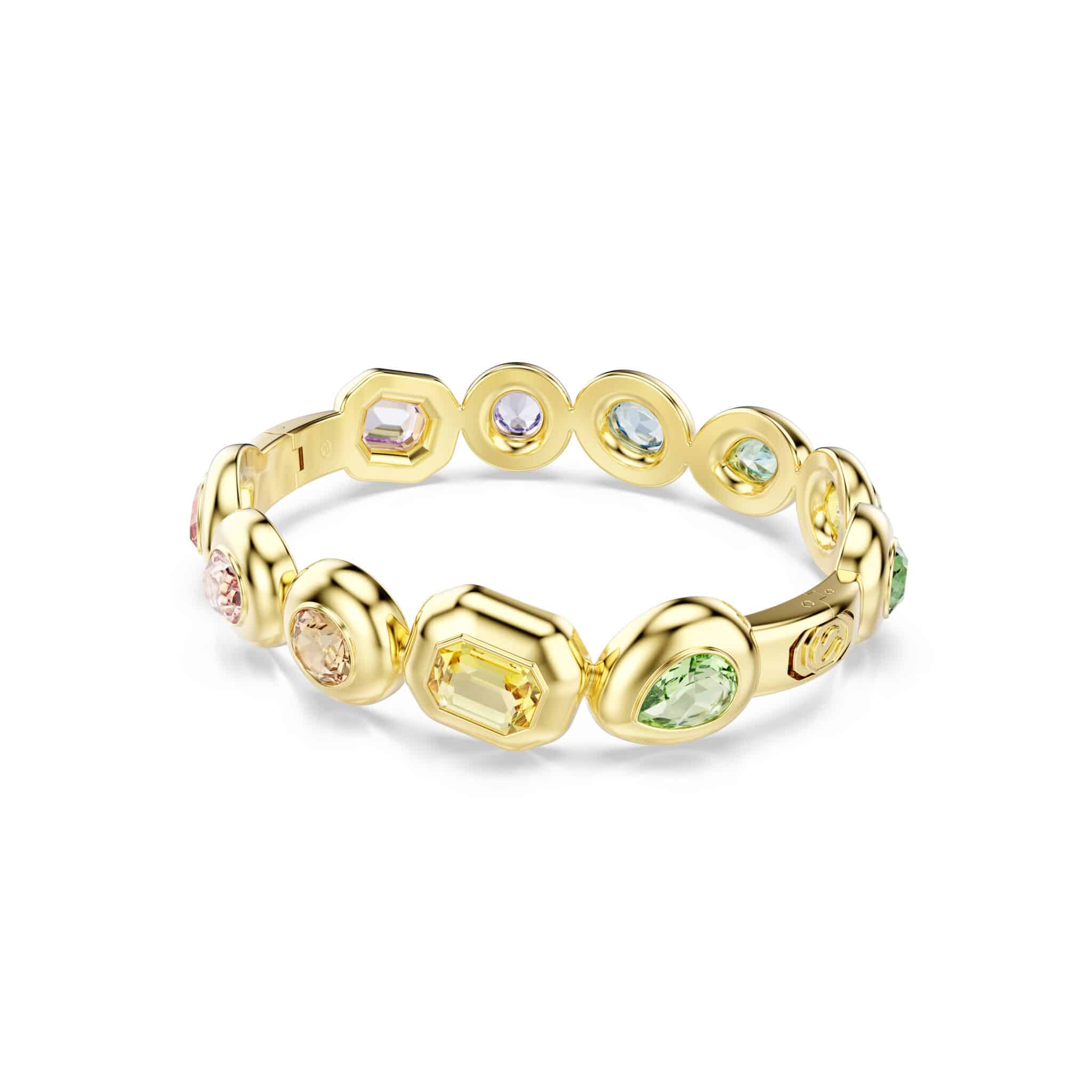 Swarovski Gema Bangle featuring sparkling crystal accents and a sleek silver-tone design, stylish jewelry accessory.