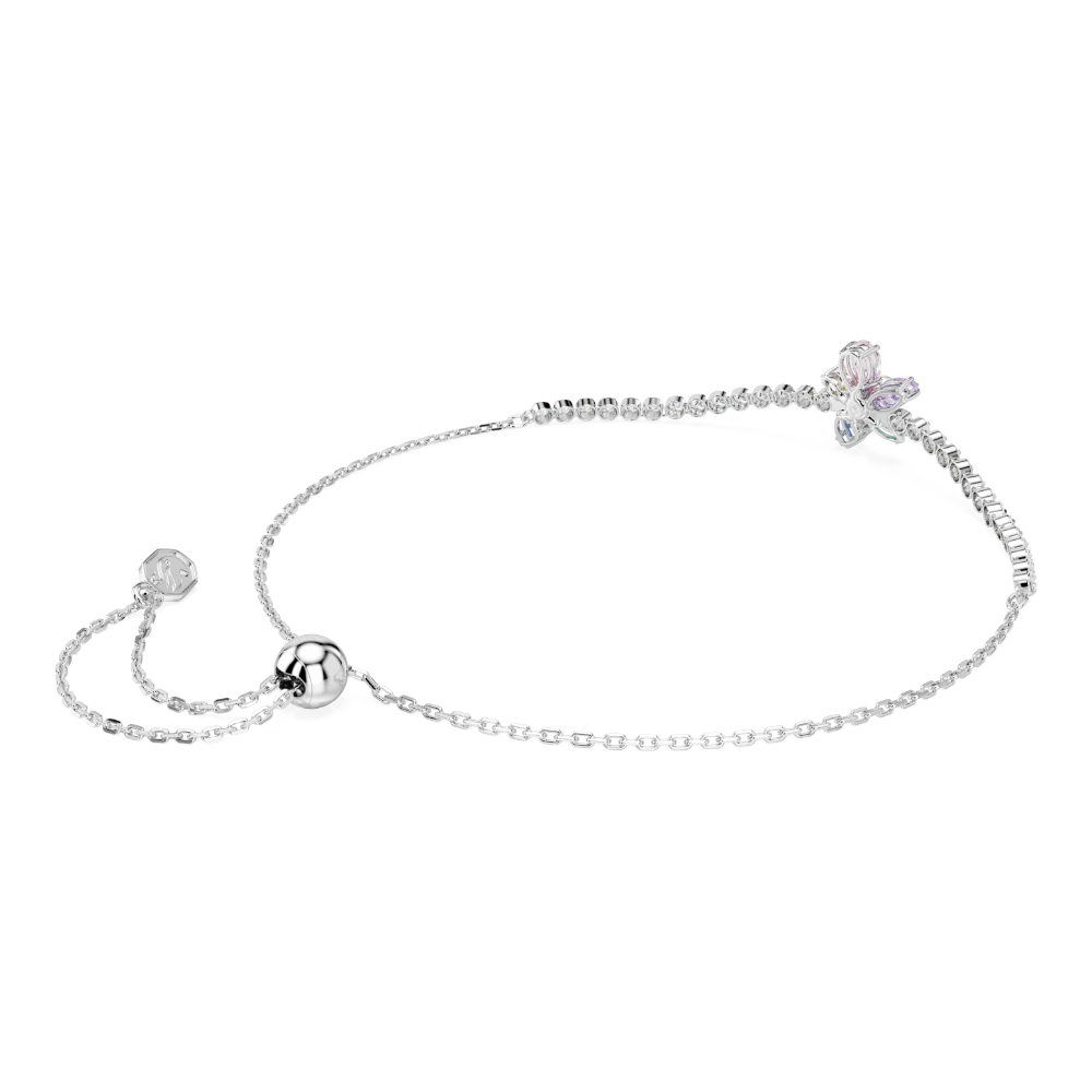 Swarovski Ariana Grande x bracelet with multicolored flower design, mixed cuts, rhodium plating, featuring sparkling crystal accents