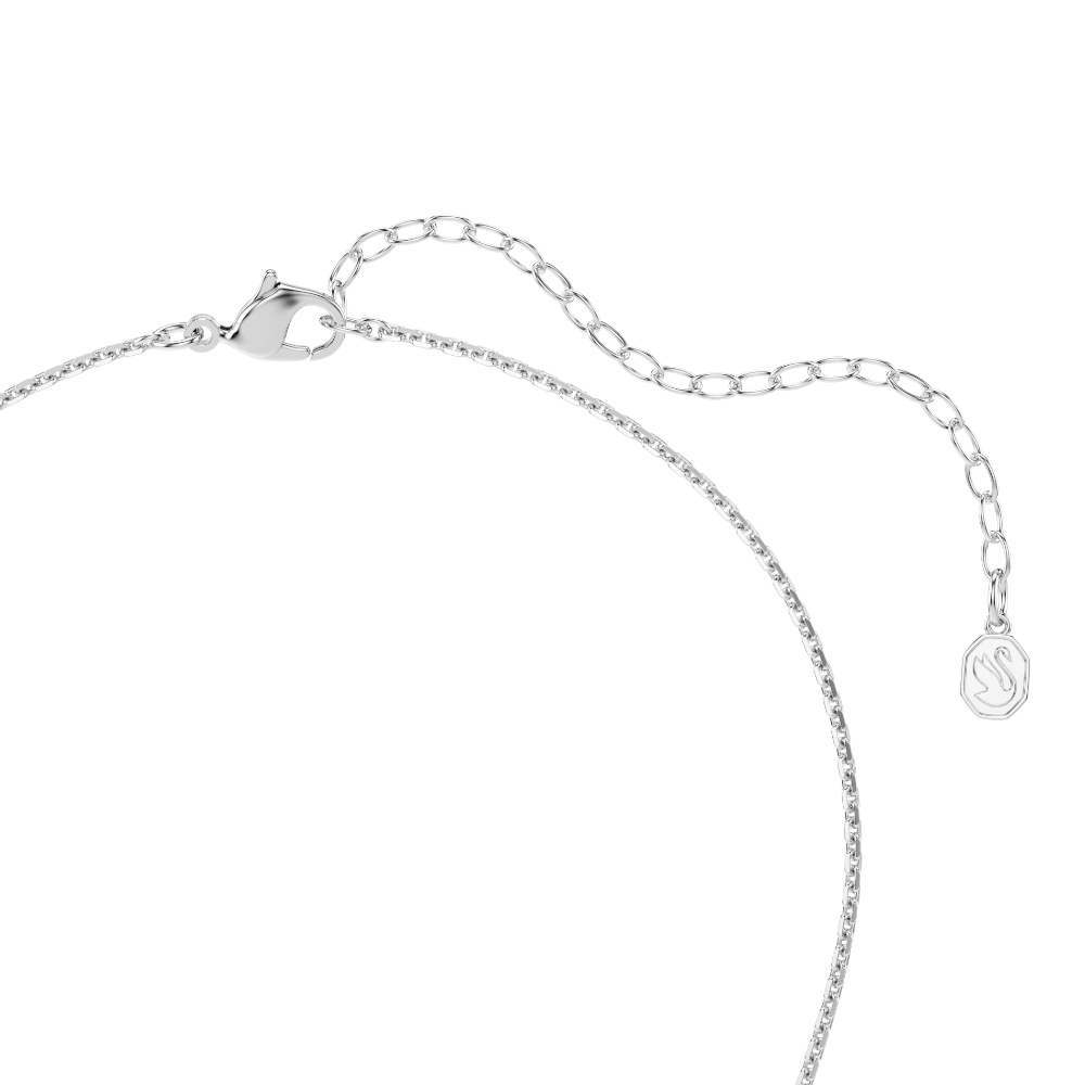 Swarovski 2026 Capsule Pendant Angelic Rhodium with shiny crystal accents, elegant jewelry piece hanging on a chain.