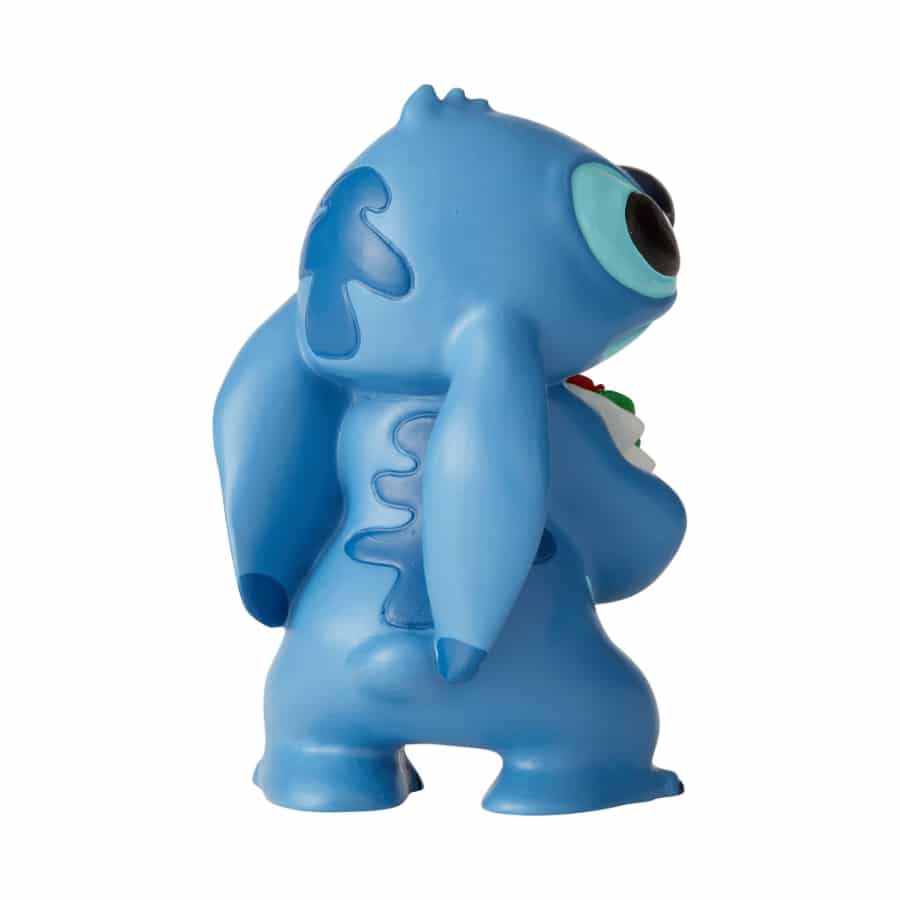 Disney Stitch plush toy with colorful flower details, soft fabric, and expressive face, perfect for Disney fans and collectors.