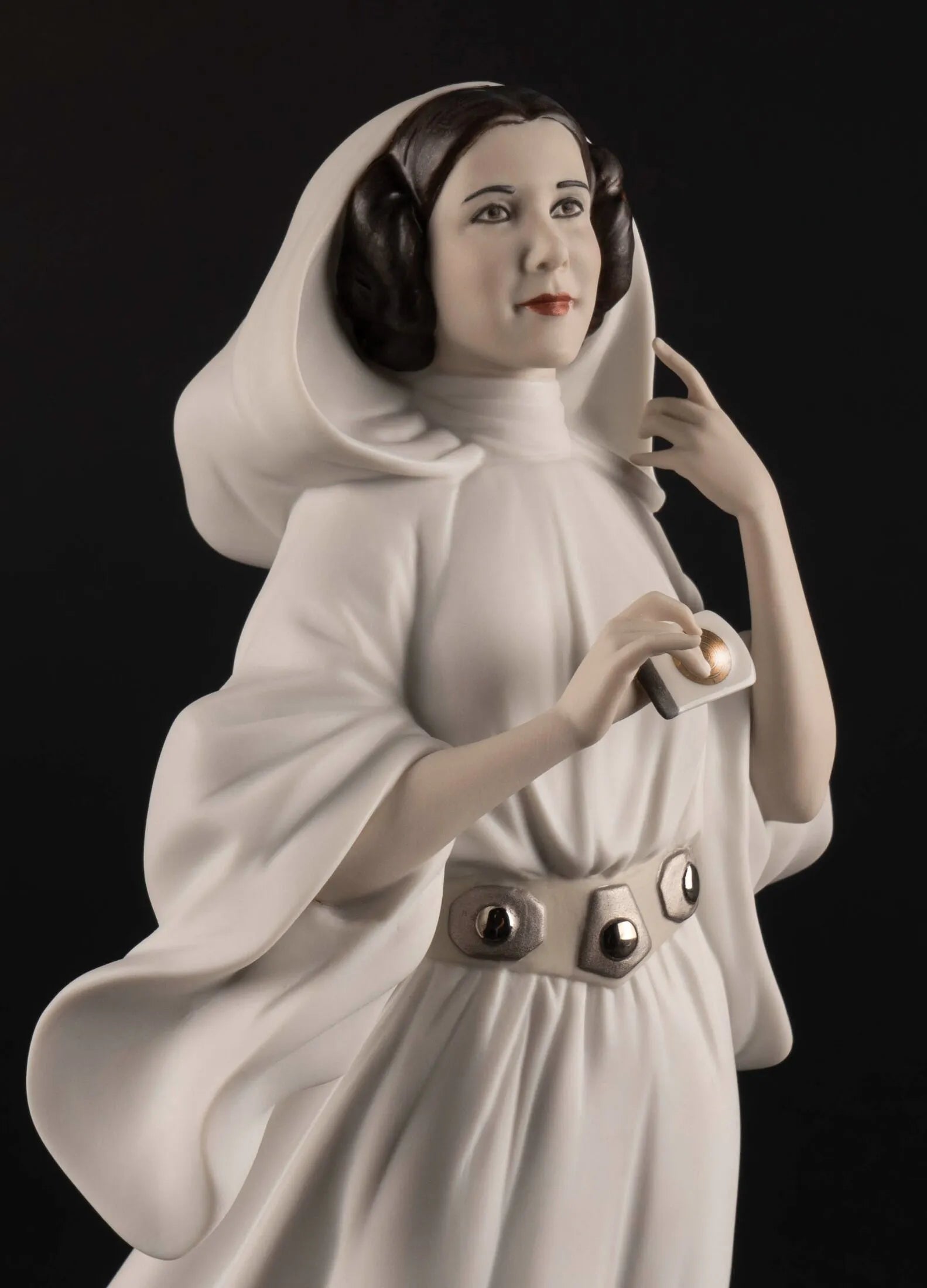 Lladro Princess Leia™ New Hope sculpture featuring detailed porcelain figure of Princess Leia from Star Wars.