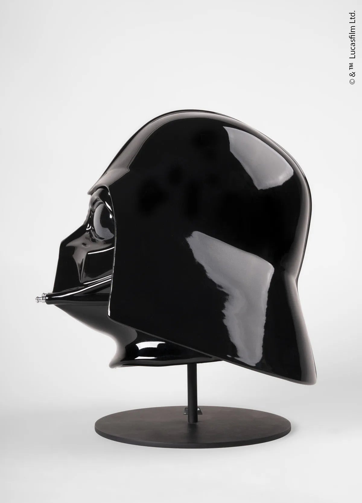 Lladro Darth Vader™ Helmet sculpture, limited edition collectible art piece with detailed design and sleek black finish.