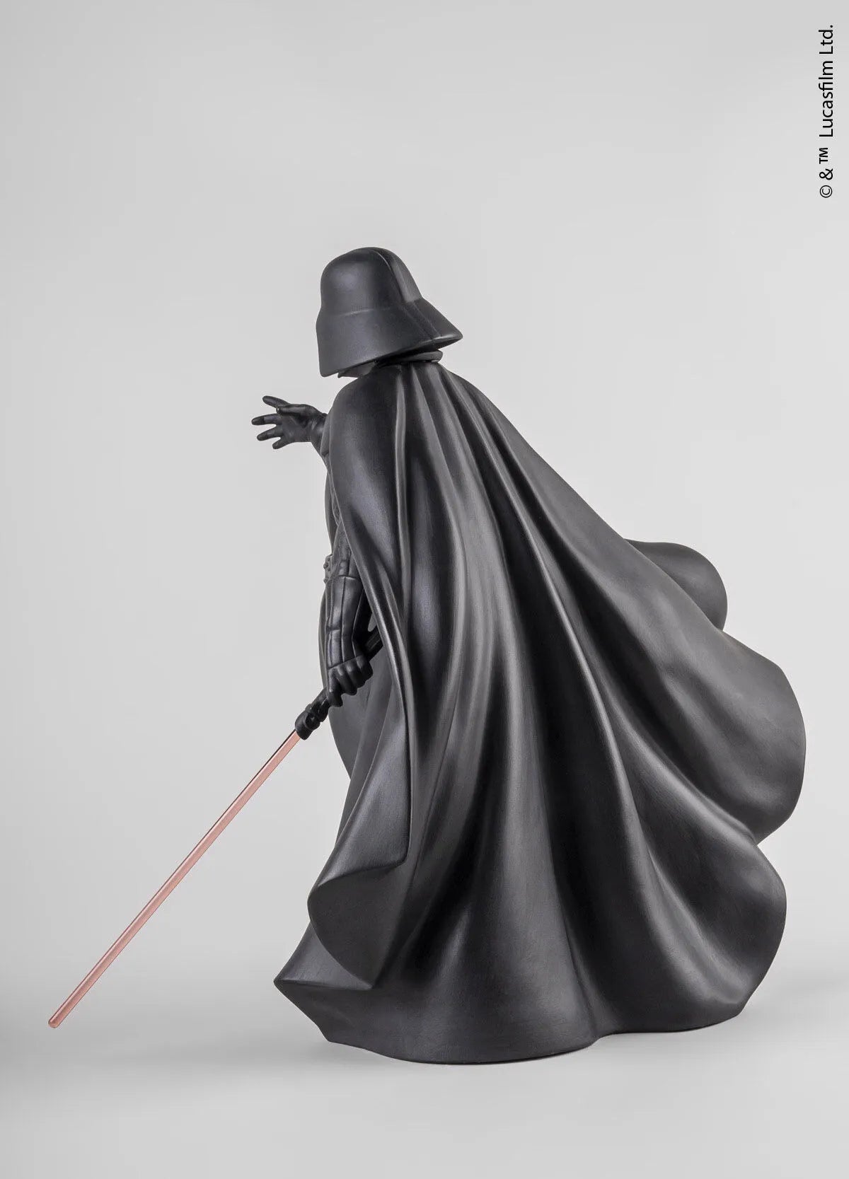 Lladro Darth Vader™ black sculpture featuring detailed ceramic craftsmanship and a sleek, iconic Star Wars character design.