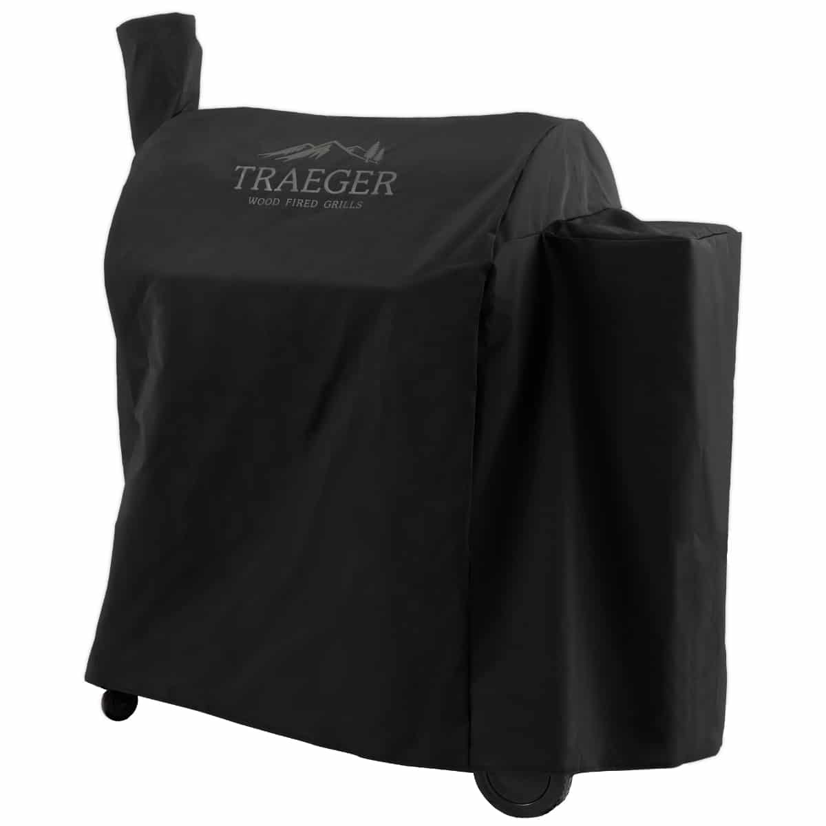 Traeger Pro 780 grill cover in black, full-length outdoor cover designed to fit Traeger pellet grills securely