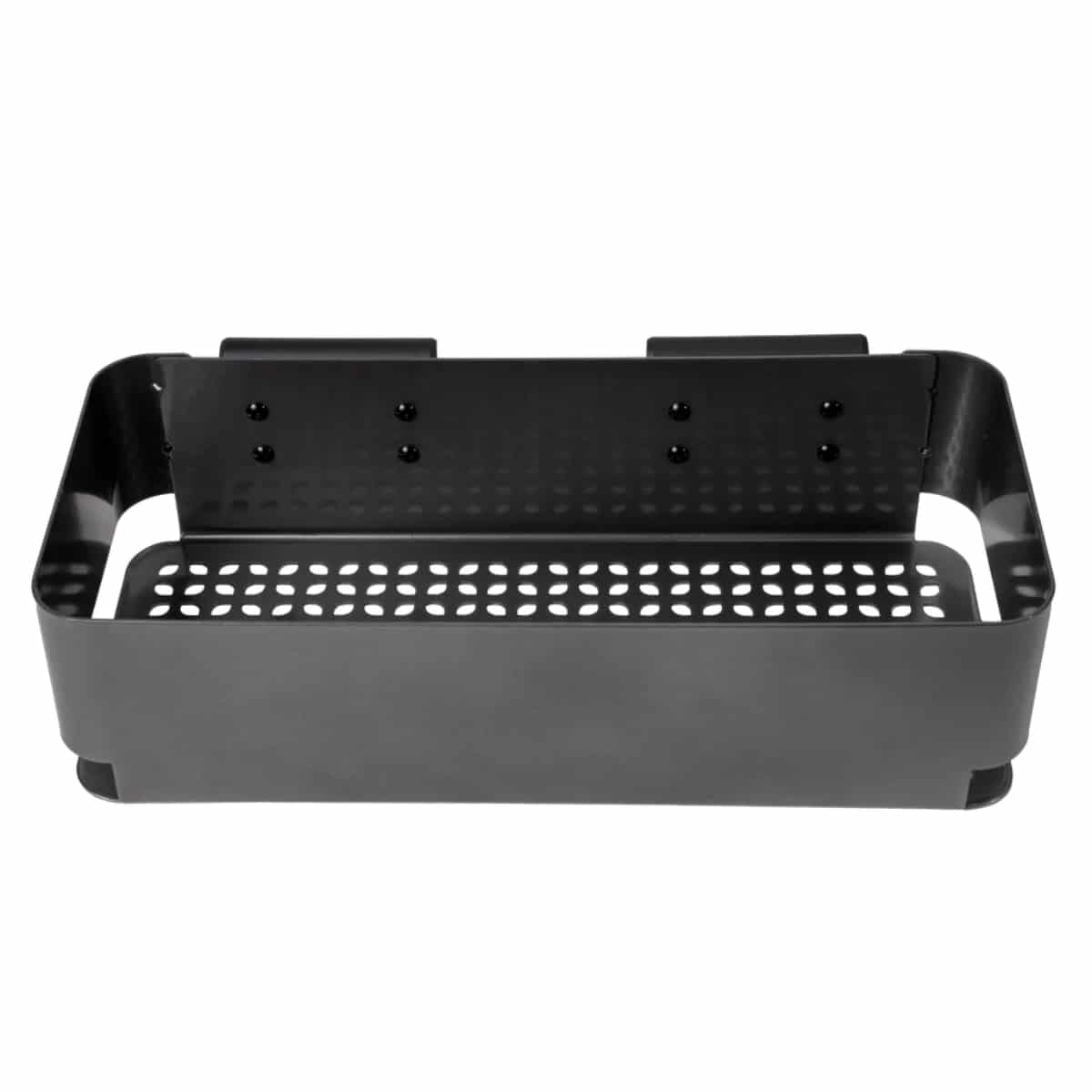Traeger P.A.L. storage bin with lid, durable black plastic container for outdoor cooking accessories and pellet storage.