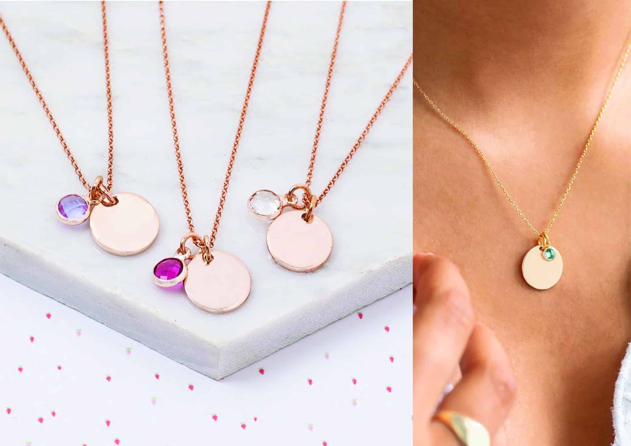 Misu Rose Gold Necklace featuring May birthstone emerald, elegant jewelry with a rose gold chain and emerald pendant.
