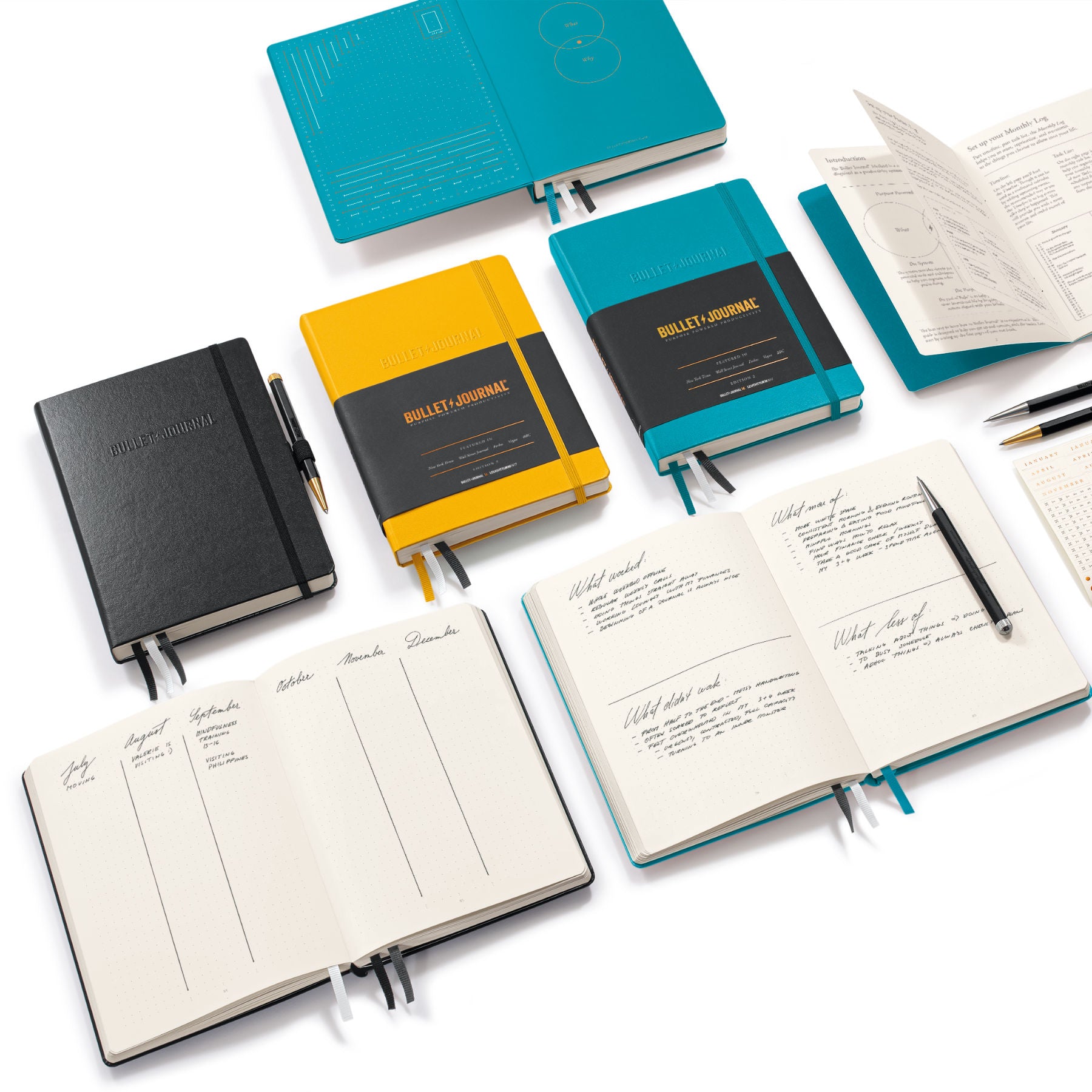 Leuchtturm1917 Bullet Journal Edition 2 in medium A5 size with a hardcover, dotted pages, and 206 numbered sheets.