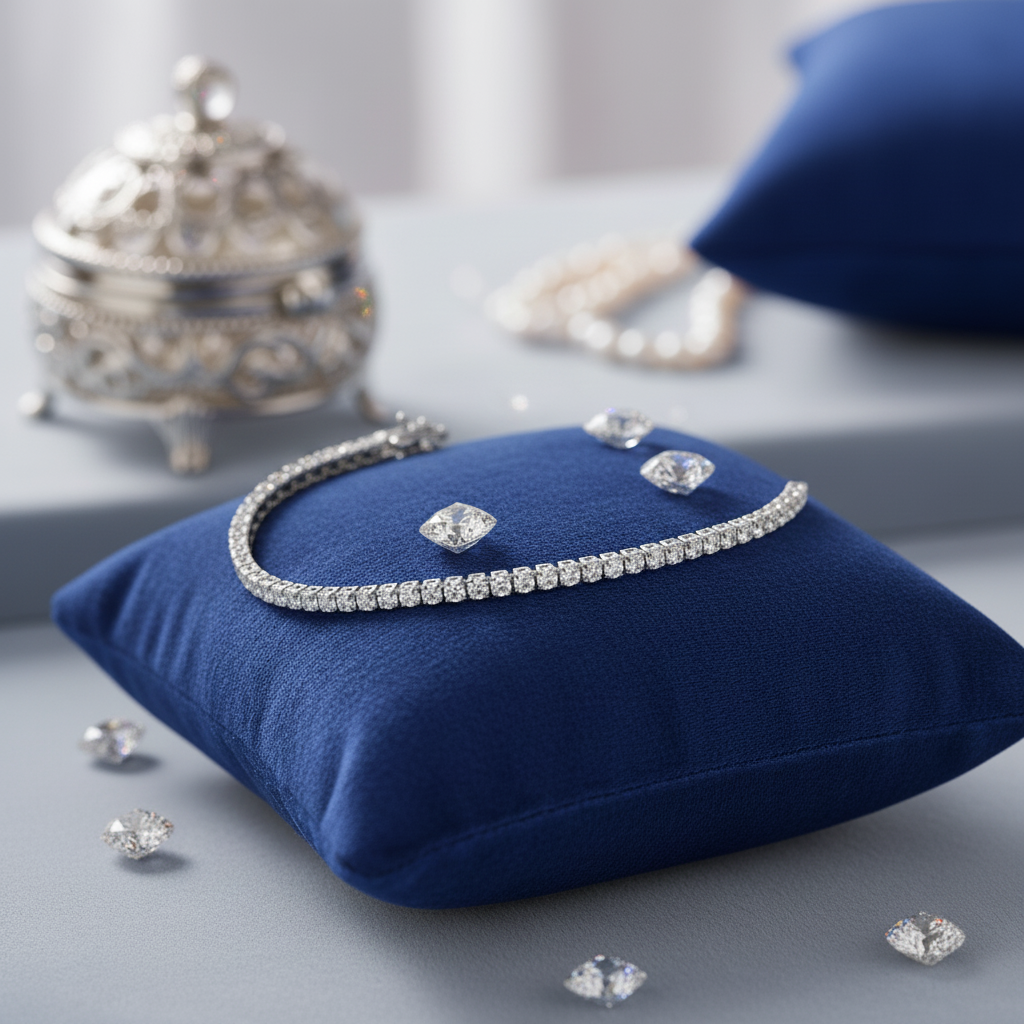 Lab Grown Diamonds 9CT white gold tennis bracelet with 1.25CT sparkling diamonds, showcasing elegant jewelry design.