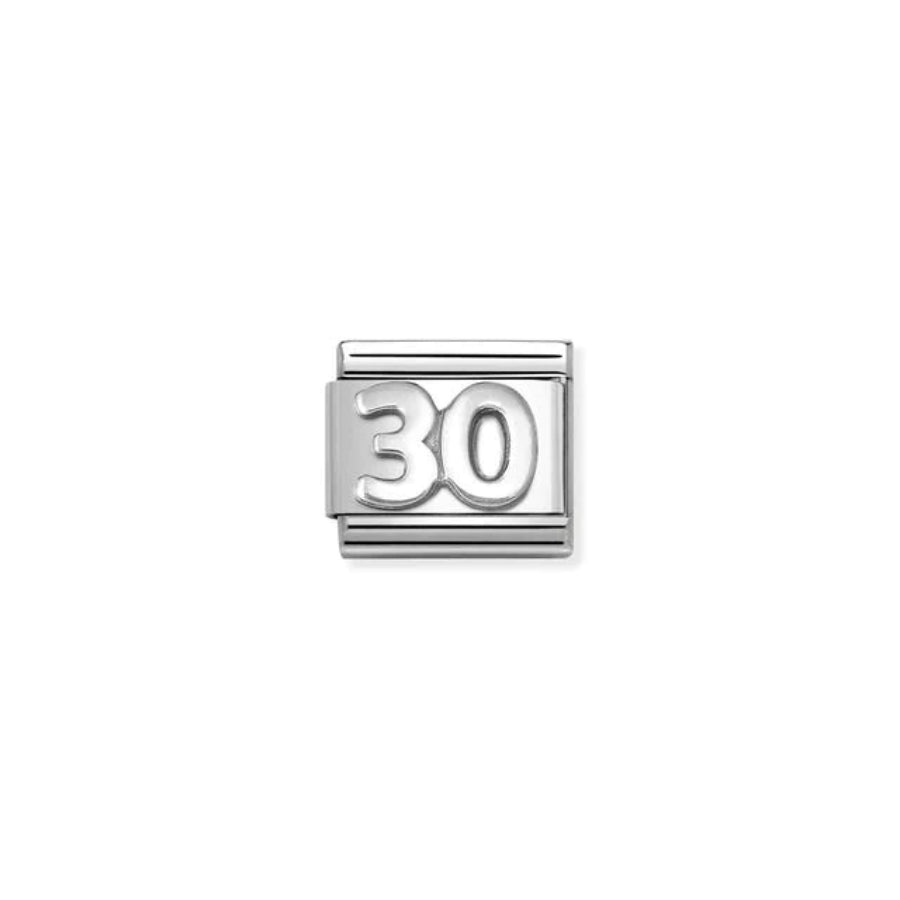 Nomination Composable 30 Ox Symbol charm in silver with engraved ox design, ideal for bracelet or jewelry customization.
