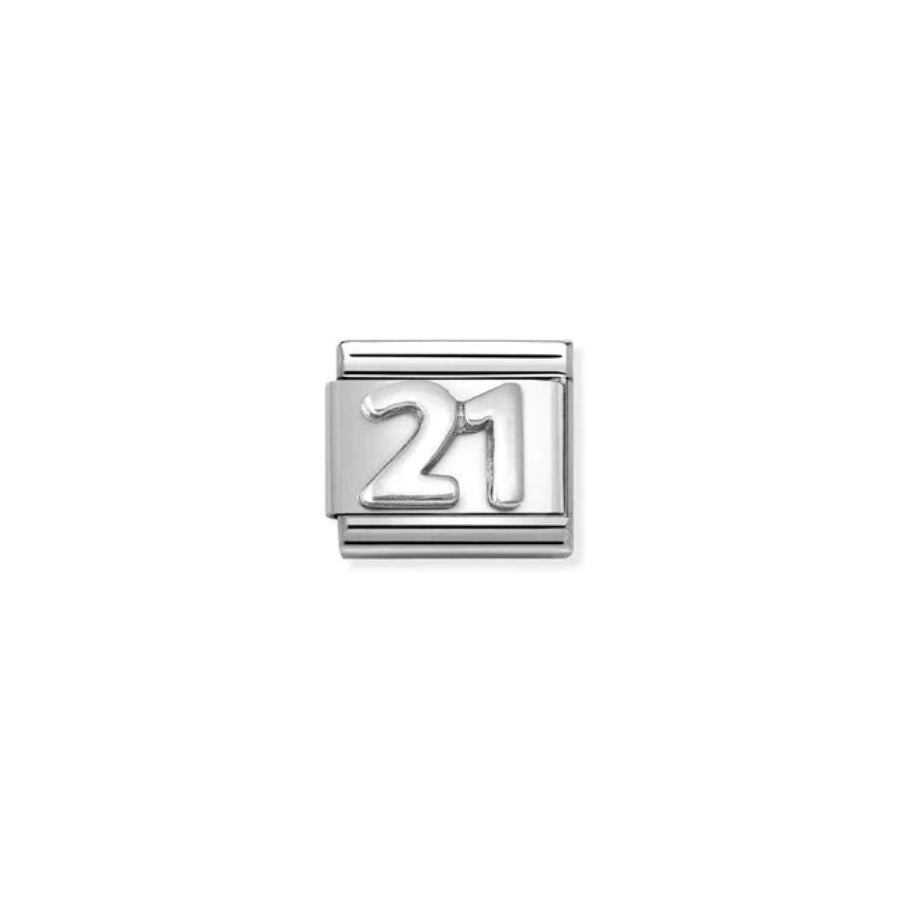 Nomination Composable 21 Ox Symbol charm, silver-tone jewelry piece with oxidized finish, featuring intricate Ox design.