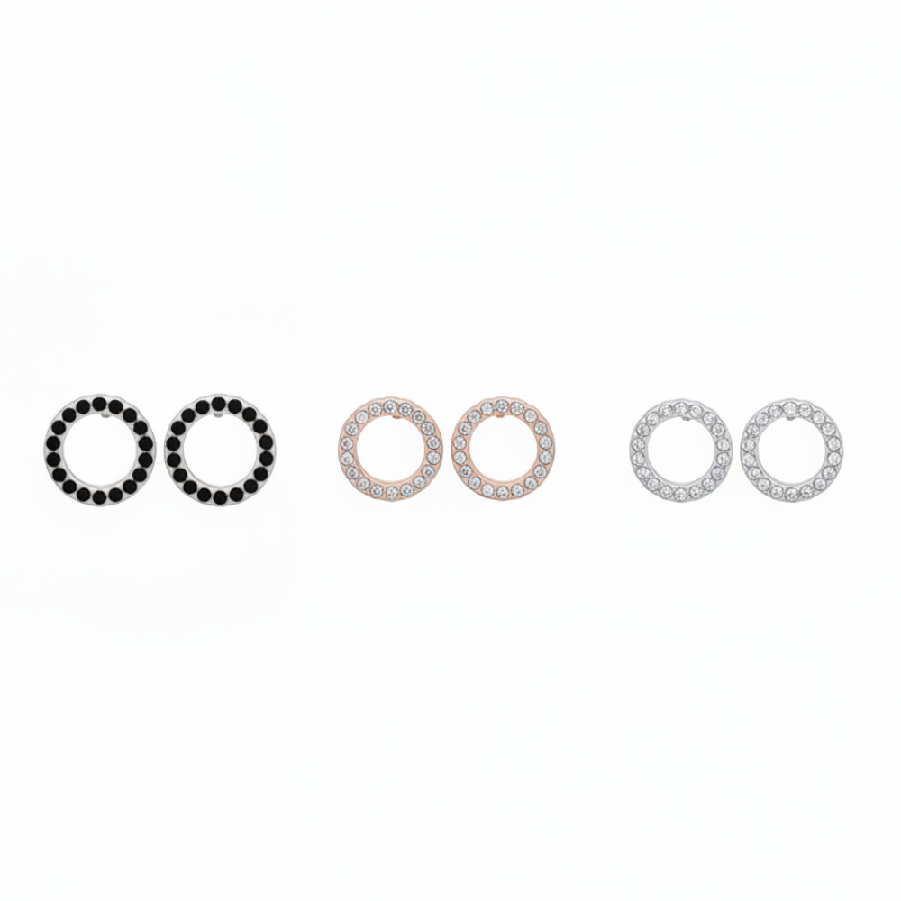 Misu 925 Sterling Silver Circle Me Gift Set featuring a silver necklace and matching earrings with circular designs.
