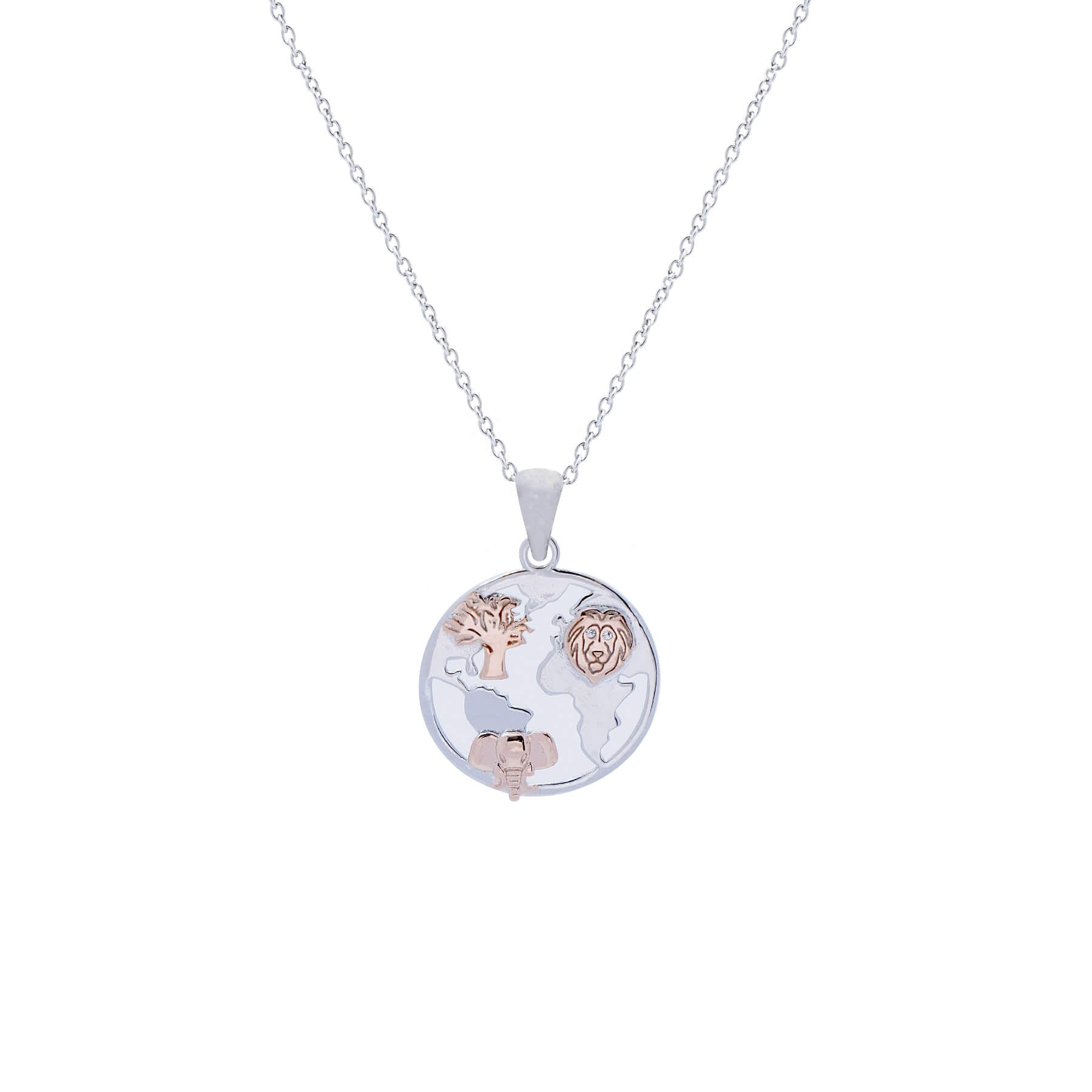 Sterling silver MISU My Africa necklace featuring intricate African-inspired design, crafted by Misu.