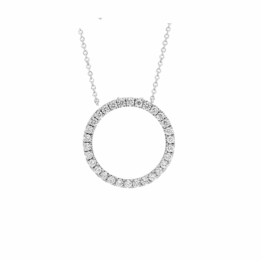 MISU 925 sterling silver necklace with a CZ circle pendant, showcasing a sleek and elegant jewelry design.