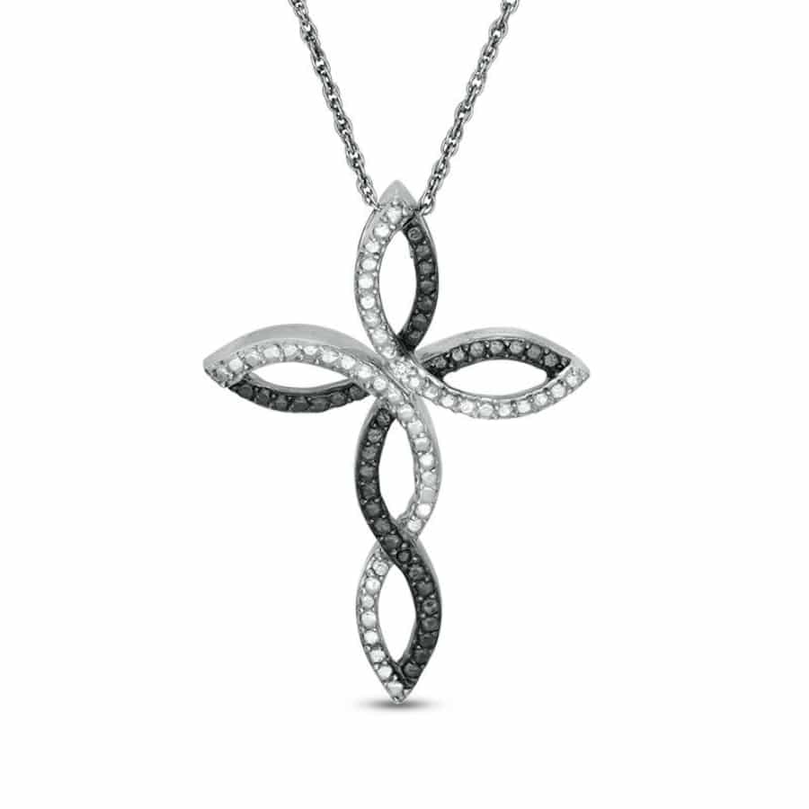 Sterling silver necklace with a faith-themed pendant, elegant jewelry by Misu, showcasing a delicate, polished design.