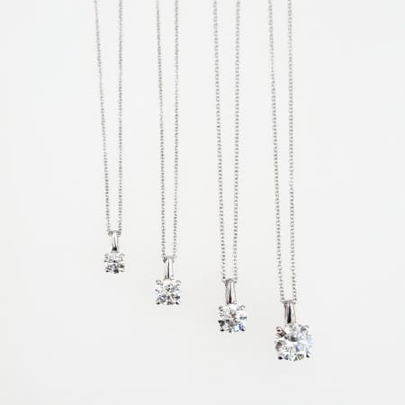 Lab grown diamond white gold pendant featuring a 9-carat lab-grown diamond in a elegant pendant setting.