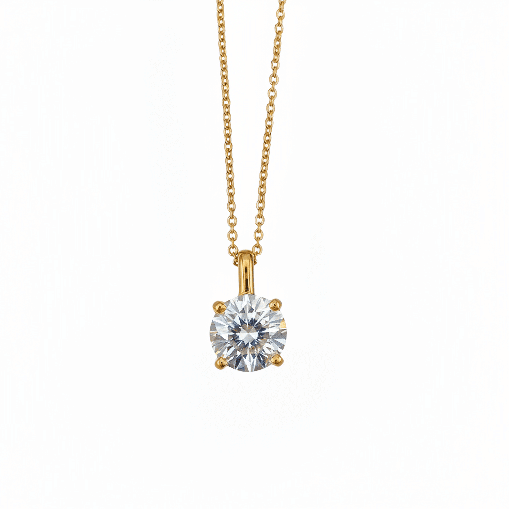 Lab Grown Diamonds 9CT Yellow Gold Pendant showcasing a sparkling lab-grown diamond set in elegant yellow gold.