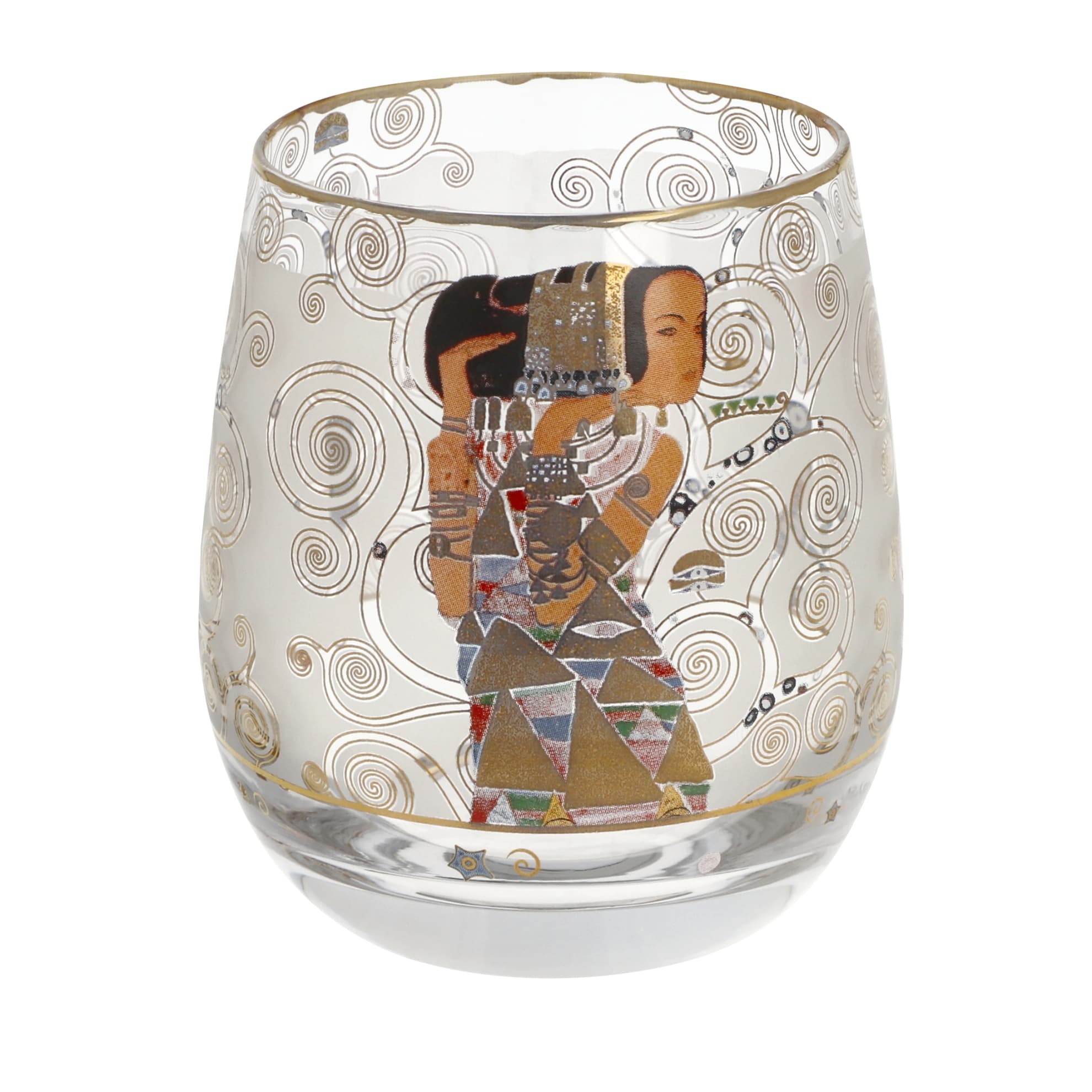 Goebel Gustav Klimt Expectation tealight holder, 9.5cm, decorative ceramic piece by Spilhaus featuring intricate art design.