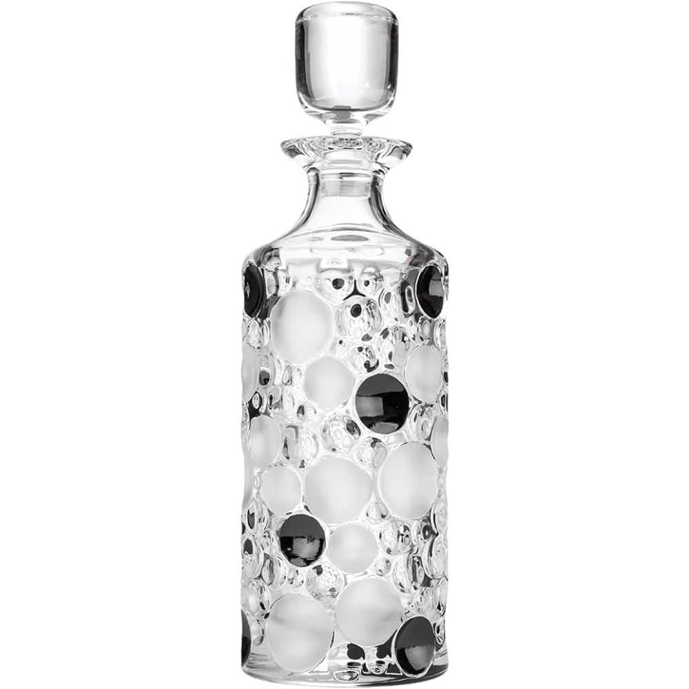 Bohemia Crystal Lisboa decanter with black stopper, 750ml, elegant design for wine or spirits display