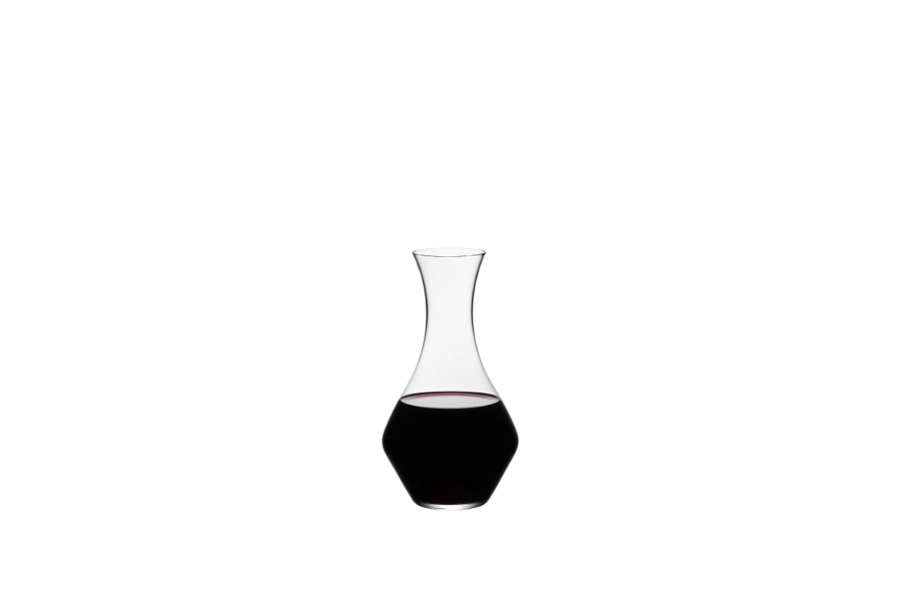 Riedel Decanter Cabernet glass with a wide bowl and elegant stem, designed for serving red wines like Cabernet Sauvignon.