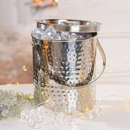 Stainless steel Gilde ice cube tray with multiple compartments for making ice cubes in a sleek, durable design.