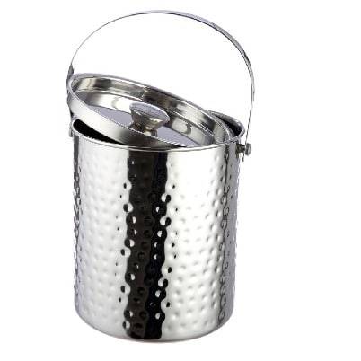 Stainless steel Gilde ice cube tray with multiple compartments, designed for making uniform ice cubes in a modern kitchen setting.