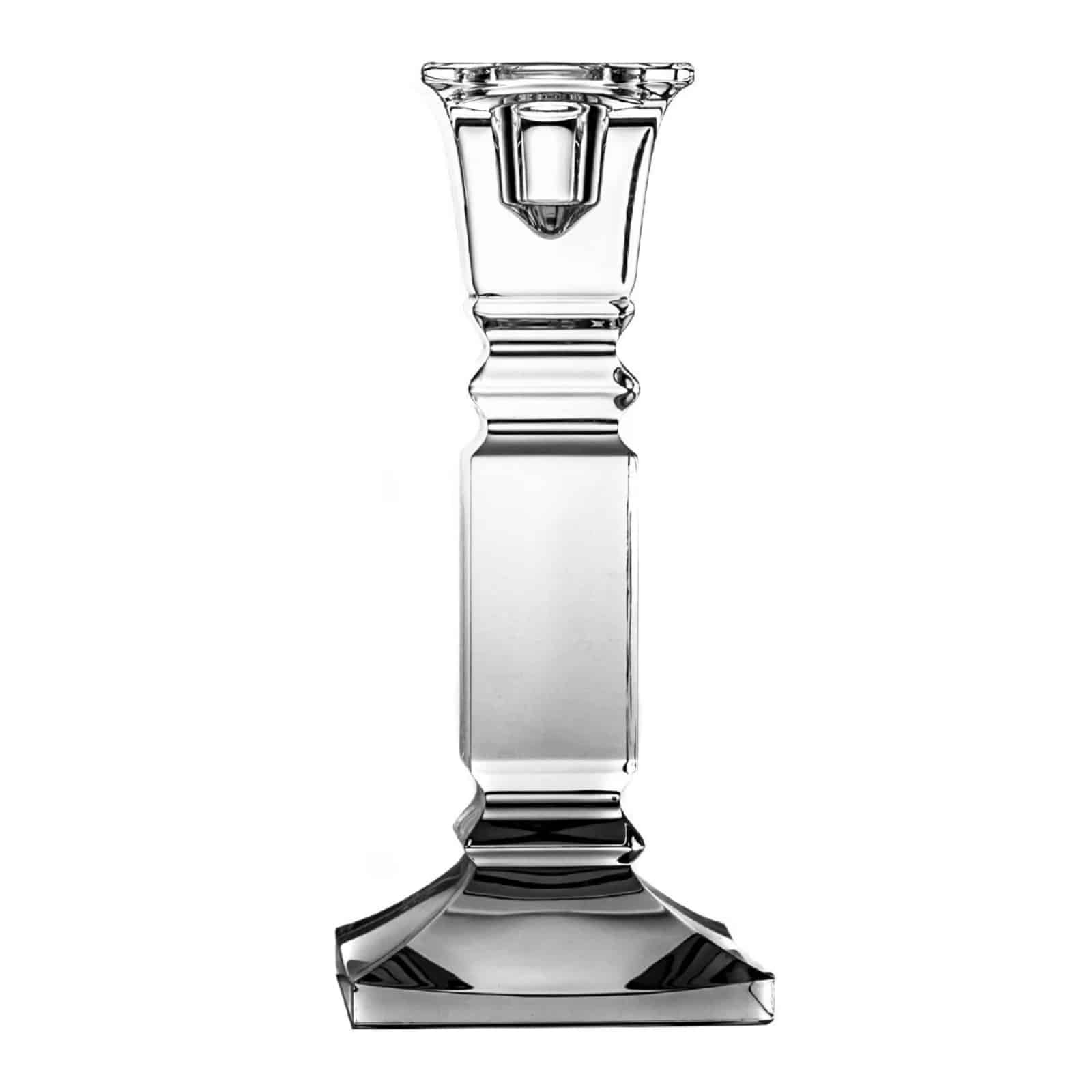 Kolglass Julia single candlestick in Klar, 20.5cm tall, featuring a sleek glass design and elegant shape for decorative use