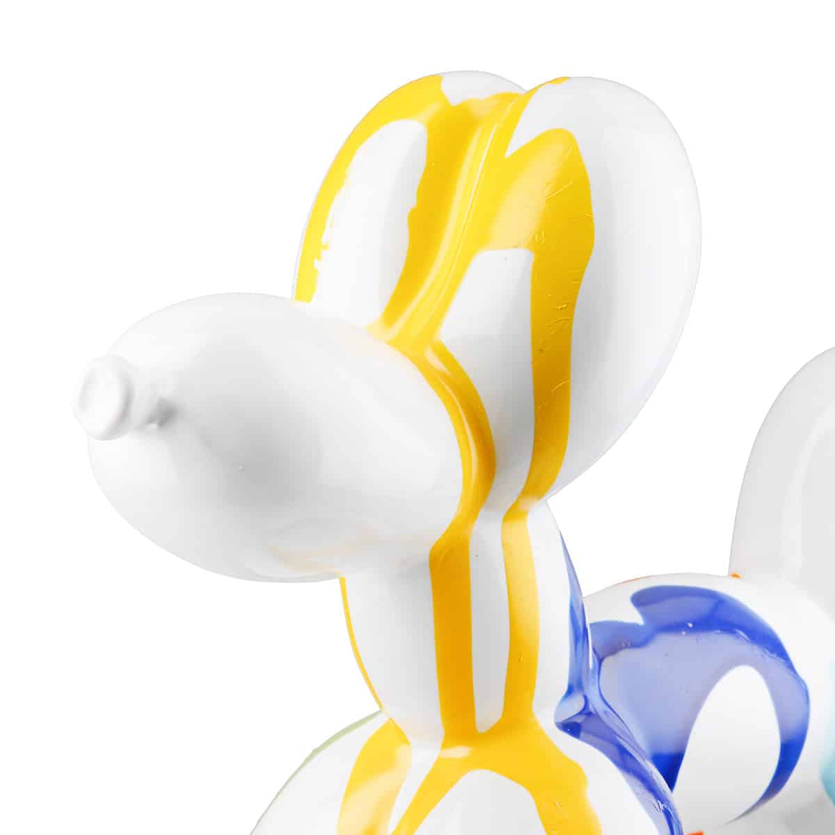 White Gilde Figure Balloon Dog collectible toy, 15cm tall, with colorful patterns and detailed features.