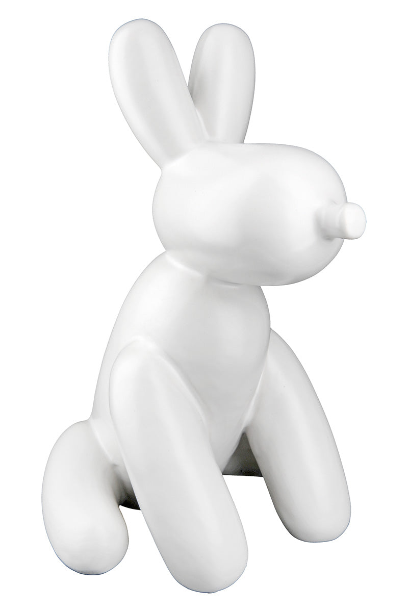 Gilde Lucy White Balloon Dog figure with detailed features, crafted in a playful and realistic style.