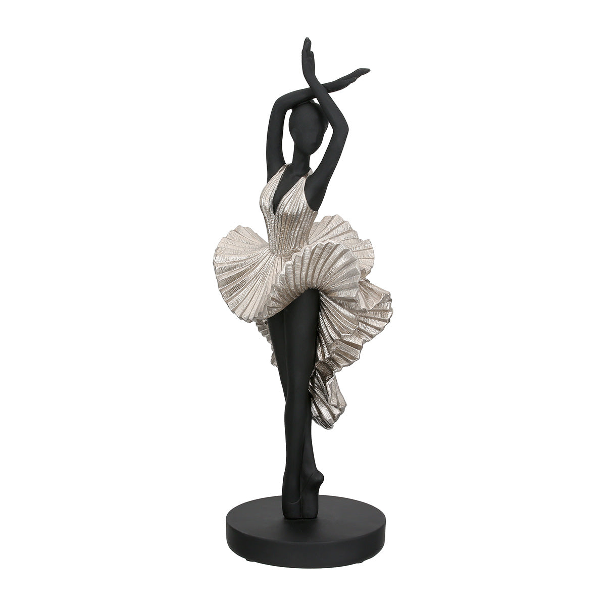 Black Gilde Sculpture Ballerina Ballet figurine showcasing a graceful ballerina in a dance pose, with detailed craftsmanship.