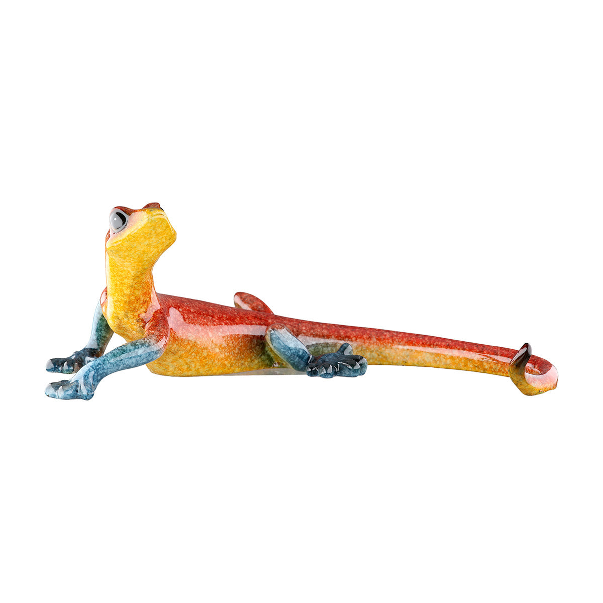 Gilde Emmanuel resin gecko figure looking left, detailed decorative reptile sculpture for home decor.