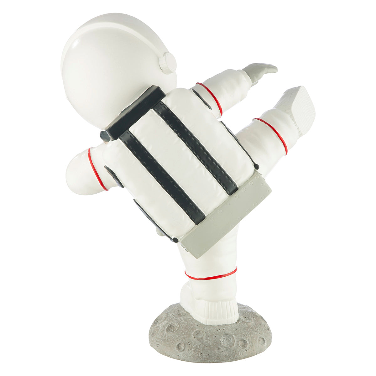Gilde astronaut figure in karate stance, made of resin, showing a kicking pose with detailed space-themed costume.