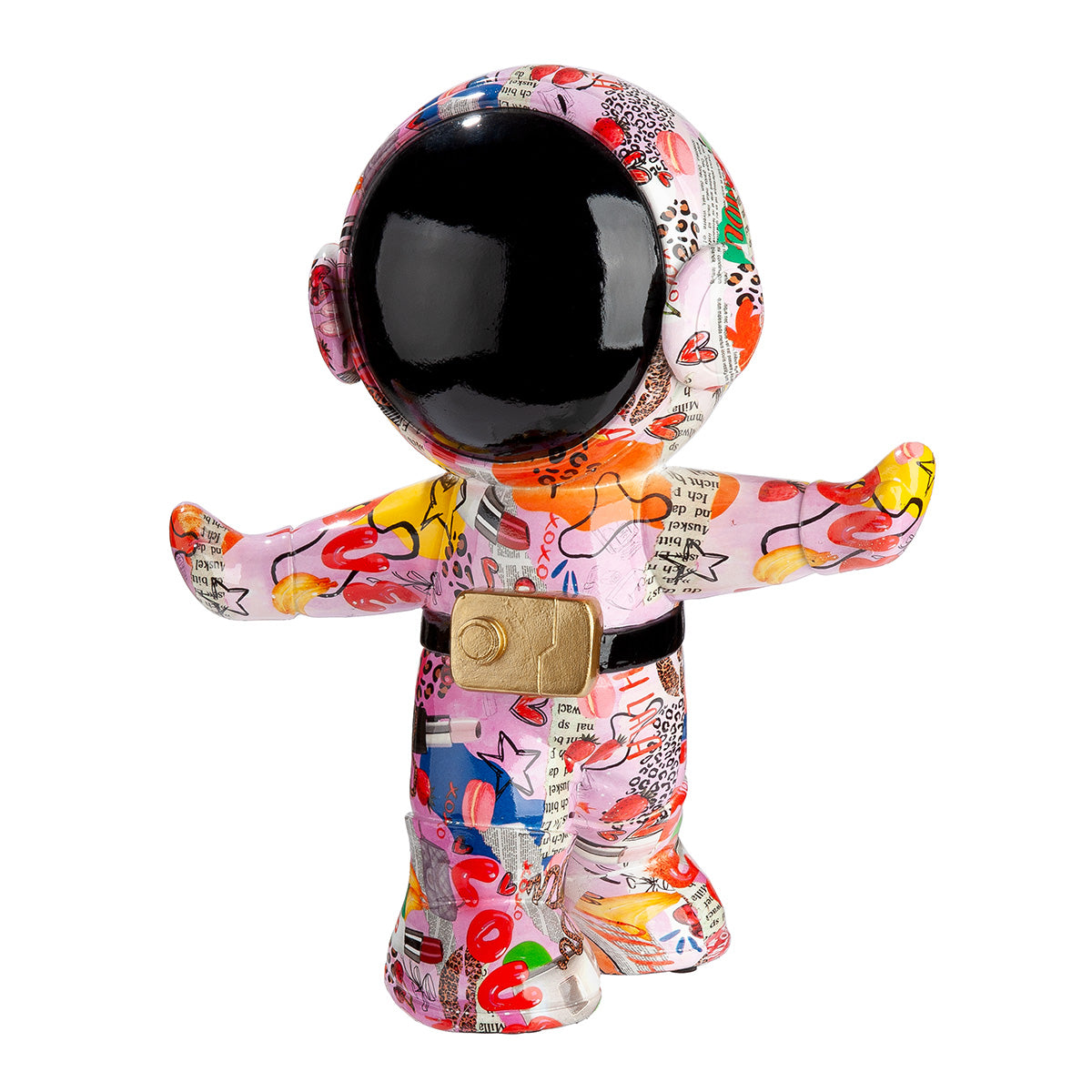 Gilde astronaut figure made of resin, featuring a detailed space suit and helmet, ideal for collectors or decor enthusiasts.