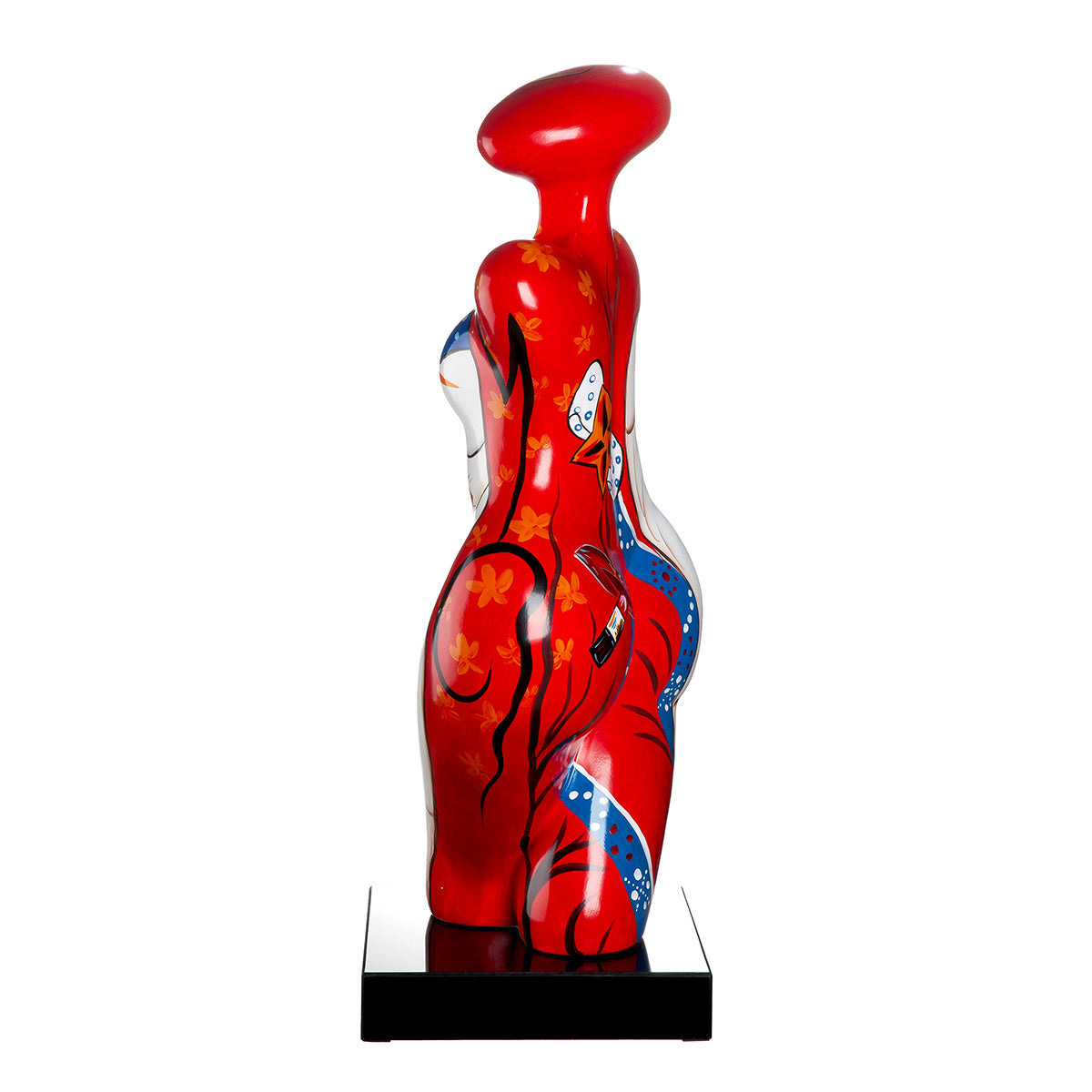 Red Gilde Femme woman figure made of synthetic resin, detailed graphic design, standing pose, collectible art sculpture.