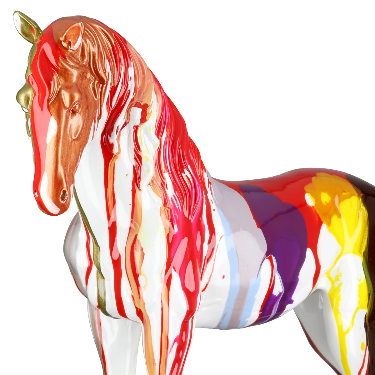 Gilde Cavallo horse figure made of synthetic resin, detailed sculpture with realistic features and a sturdy base.