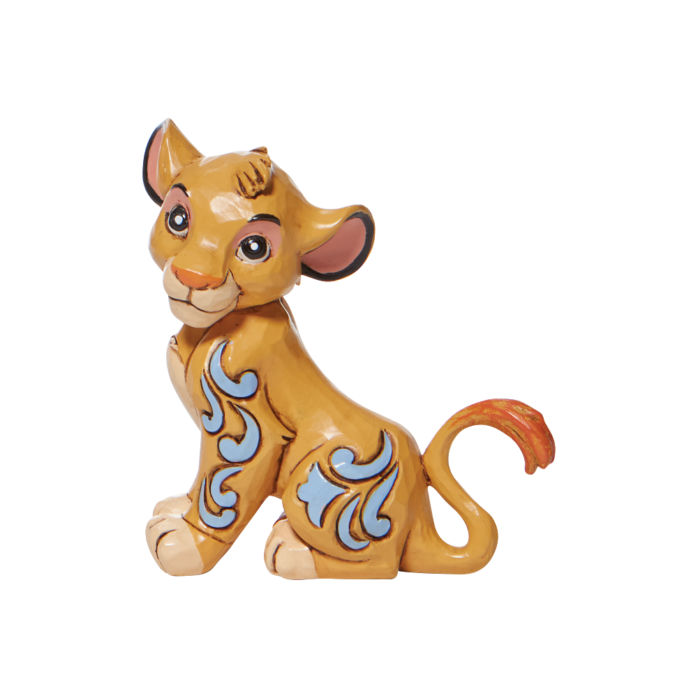 Disney mini Simba plush toy featuring Simba's face with detailed fur and expressive eyes, perfect for Disney fans and collectors.