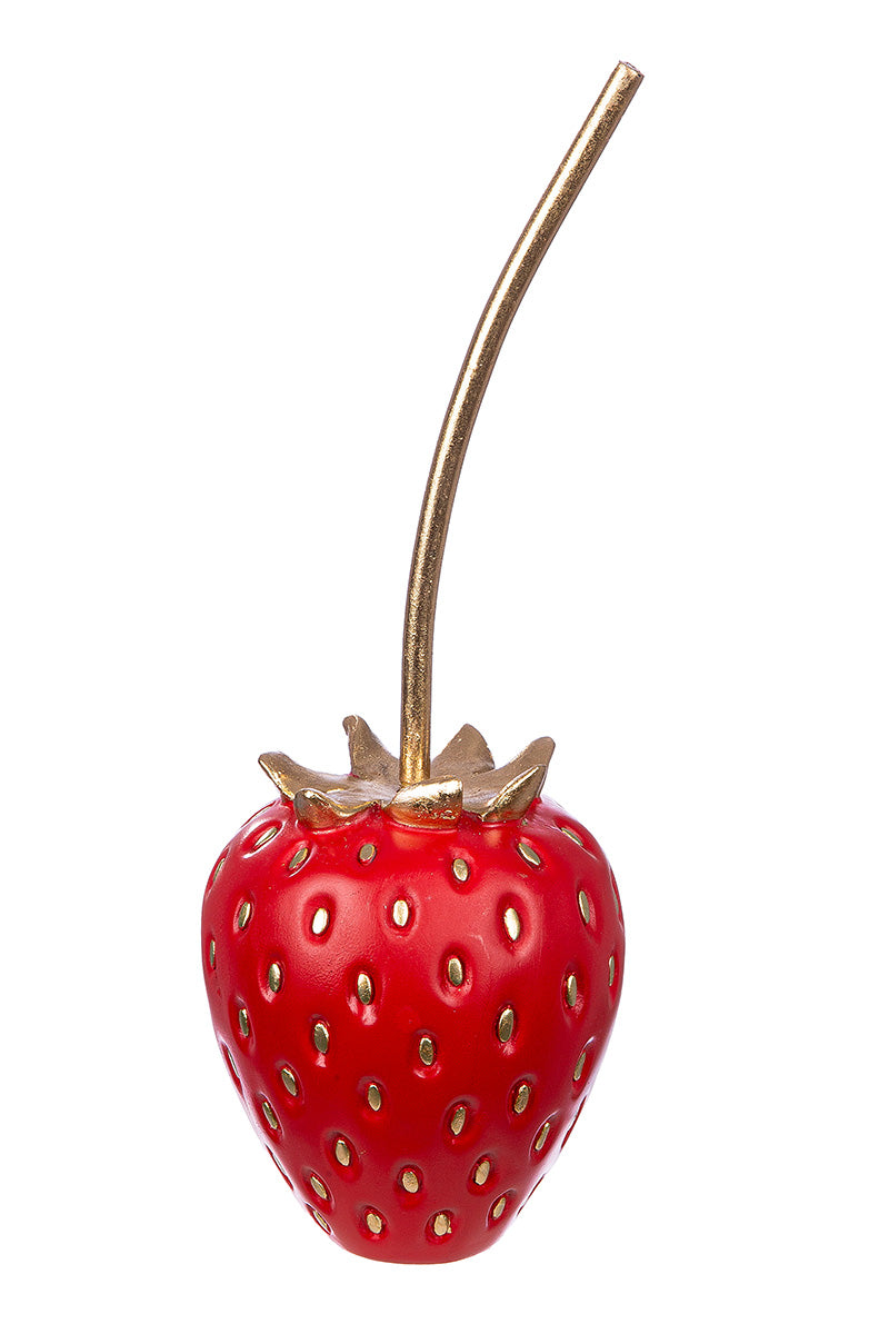 Red Gilde decorative strawberry object with detailed surface texture, designed for home decor or display purposes.
