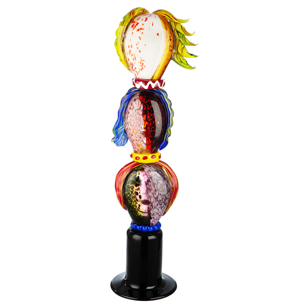 Gilde decorative glass art object featuring a head poseidos design with intricate glass details and artistic craftsmanship.