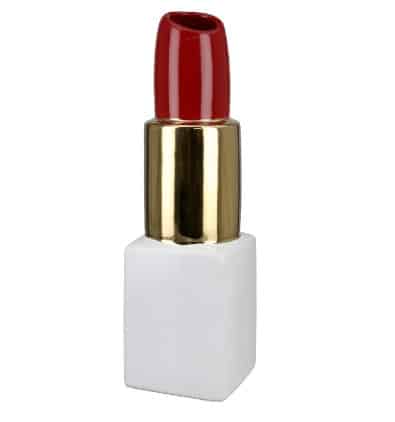 Red ceramic Gilde Milano vase with gold accents, 30cm tall, elegant decorative piece for home decor.