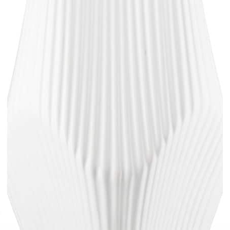 White Gilde Lamellen ceramic vase, 30cm tall, with a modern, textured design and smooth finish, suitable for decorative display.