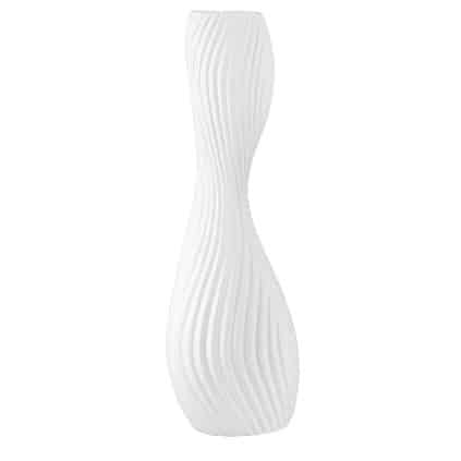 White Gilde ceramic vase, 41cm tall, with organic design and smooth finish, ideal for decorative floral arrangements