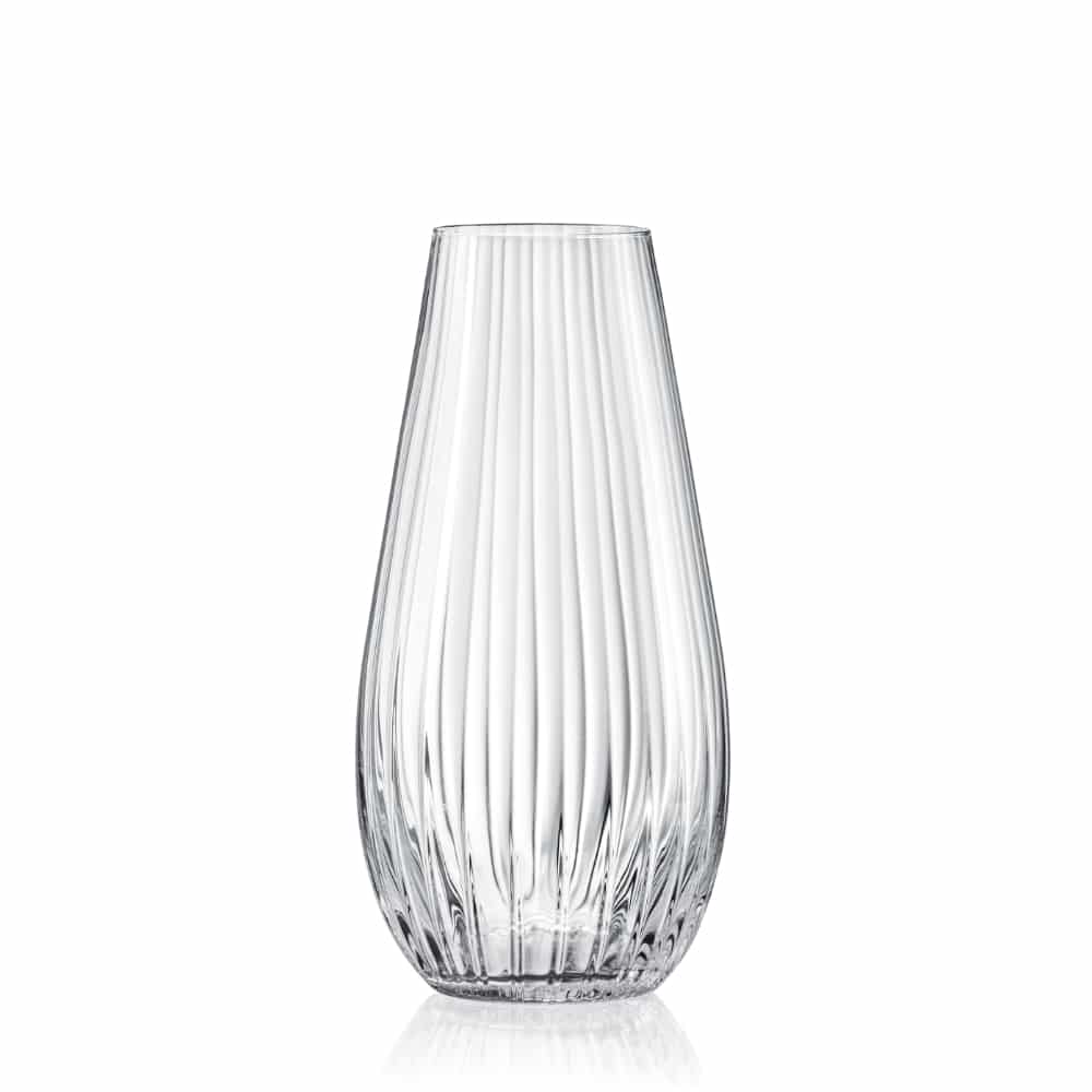 Bohemia Crystal Waterfall Opt.22 vase, 245mm tall, clear glass with elegant design, perfect for decorative floral arrangements.