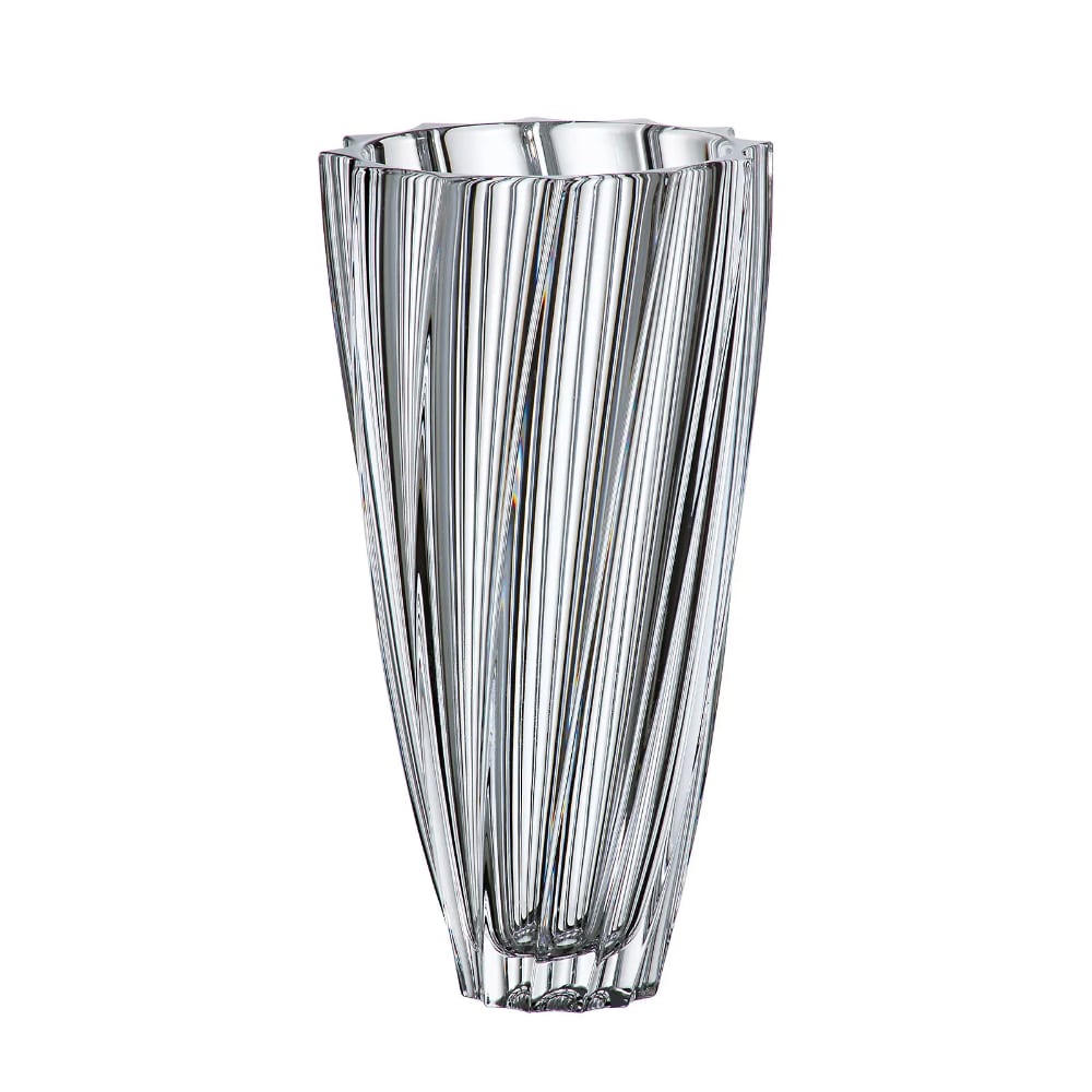 Bohemia Crystal Bohemia Vase Scallop 305mm with elegant scalloped edges and clear crystal design