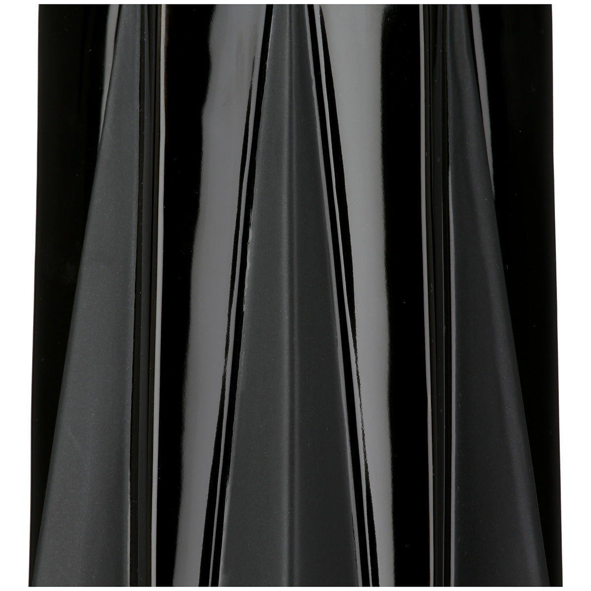Black Gilde Conical Pantheon ceramic vase, 30cm tall, with a smooth conical shape and glossy finish, suitable for decorative displays.