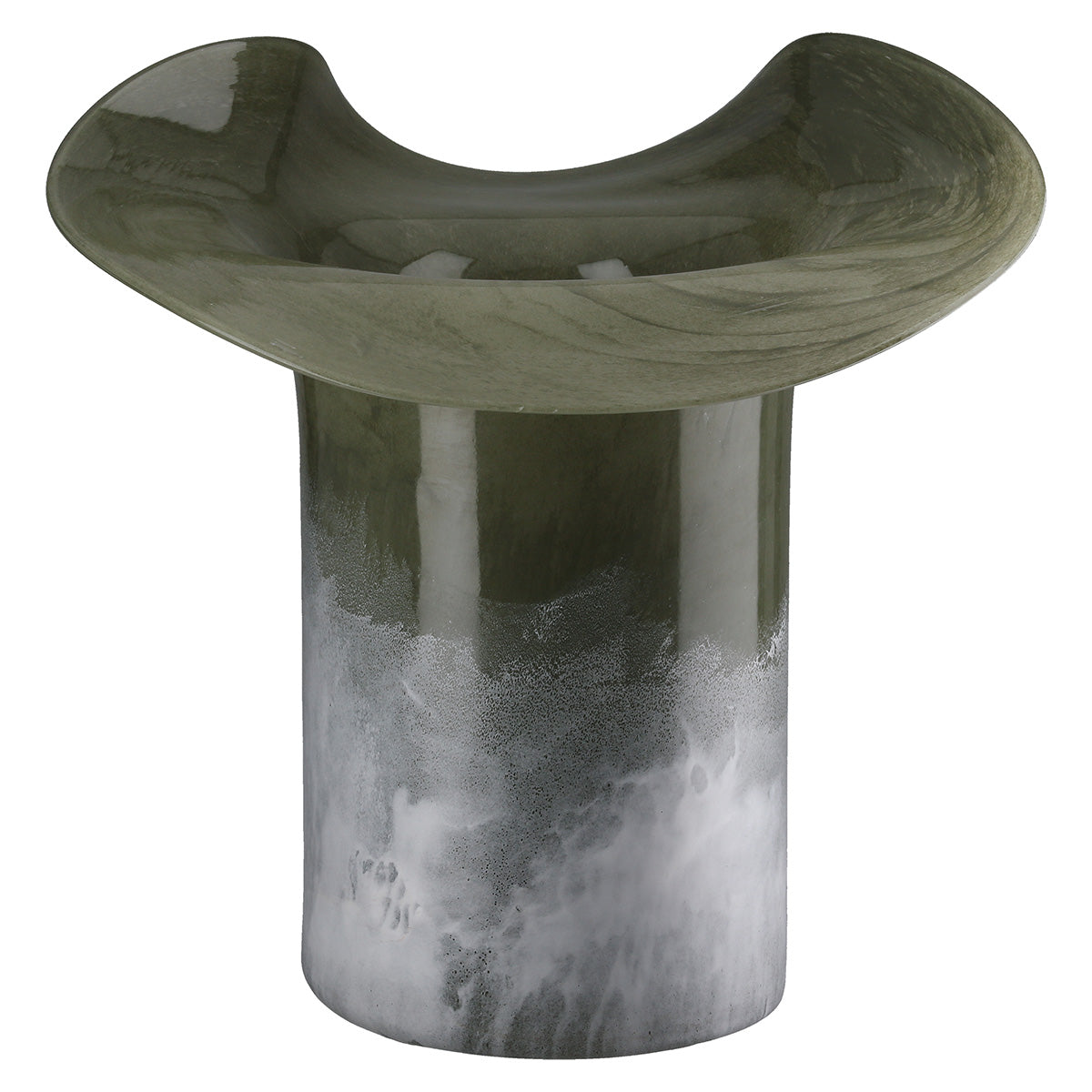 Gilde Glassart Ambos Green Vase, 30cm tall, clear green glass with smooth, rounded shape and elegant design.