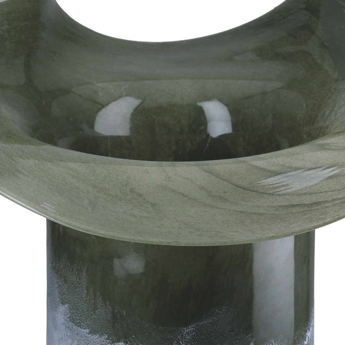 Green Gilde Glassart Ambos vase, 30cm tall, with smooth glass surface and elegant design, perfect for decorative floral arrangements.