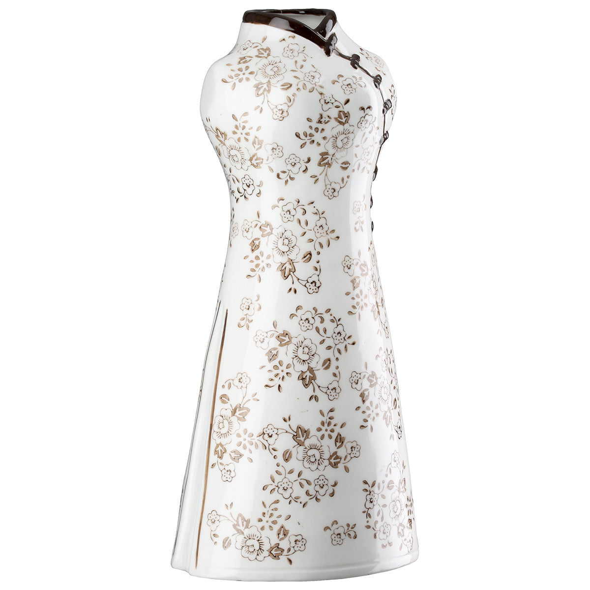 White ceramic Gilde vase featuring a Sakura flower motif, 24cm tall, with an elegant design and floral pattern.